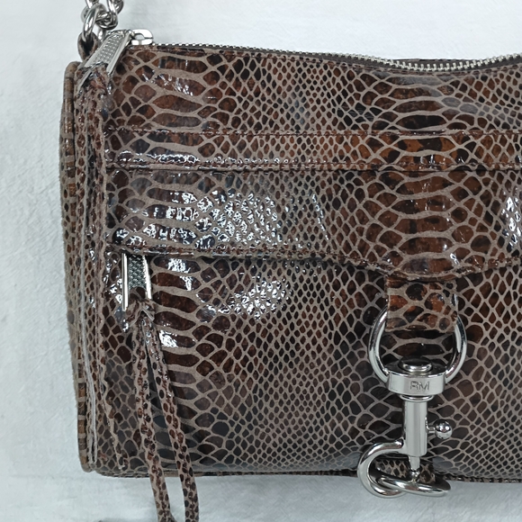 Rebecca Minkoff Brown Snake Print Crossbody Bag - Picture 4 of 14